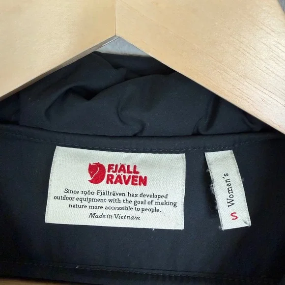 Fjallraven Black Keb Padded Hoodie Jacket Puffer Full Zip Size Small - Picture 12 of 14